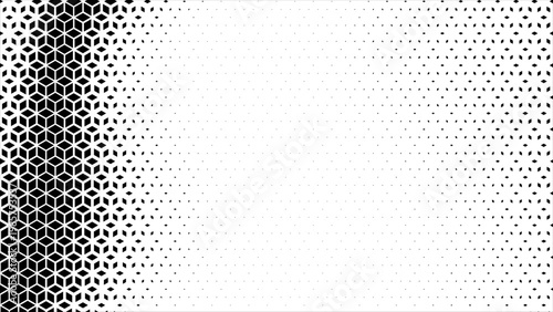 Hexagon cubic halftone Effect Business Background. Geometric tiles pattern diamond grid on white background. Seamless disappearing pattern. Hipster fashion Design. Abstract T shirt Triangle pattern