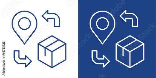 Logistics Blue And White Icon Style Collection