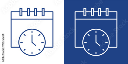 Scheduling Blue And White Icon Style Collection