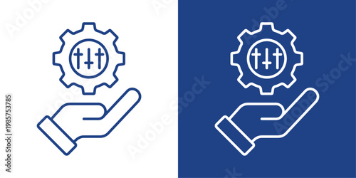 Control Blue And White Icon Style Collection