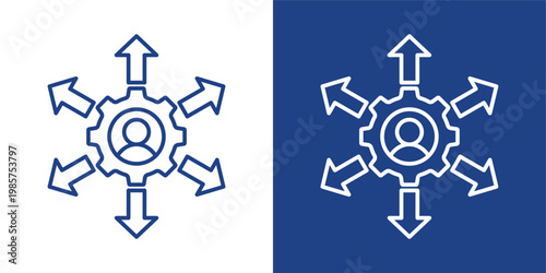 Capacity Blue And White Icon Style Collection