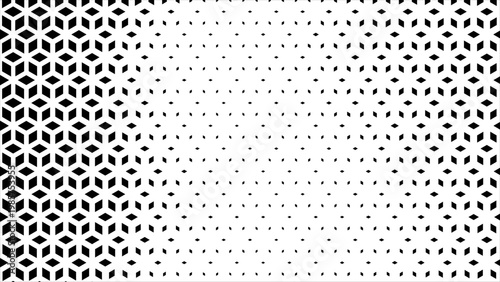 Hexagon cubic halftone Effect Business Background. Geometric tiles pattern diamond grid on white background. Seamless disappearing pattern. Hipster fashion Design. Abstract T shirt Triangle pattern