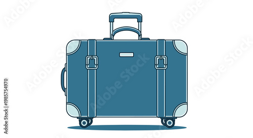 Blue Luggage Suitcase Travel Trolley Case.