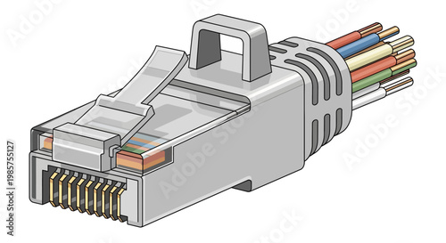 Photos RJ45 Ethernet Cable Network Connector Plug.
