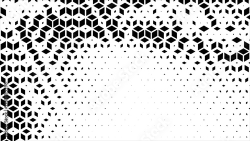 Hexagon cubic halftone Effect Business Background. Geometric tiles pattern diamond grid on white background. Seamless disappearing pattern. Hipster fashion Design. luxury T shirt Triangle pattern