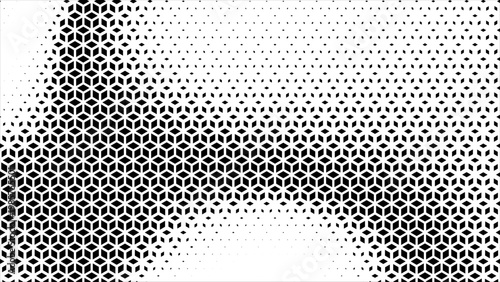 Hexagon cubic halftone Effect Business Background. Geometric tiles pattern diamond grid on white background. Seamless disappearing pattern. Hipster fashion Design. luxury T shirt Triangle pattern