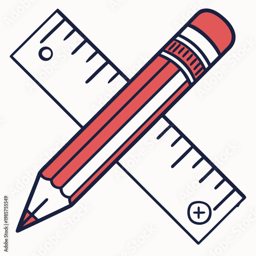 Detailed drafting tools icon with pencil and rule.