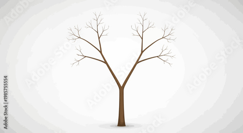 Bare tree with no leaves standing.