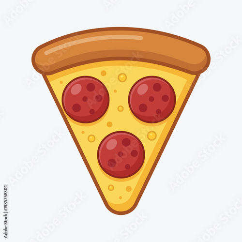Delicious Slice of Pizza: A vibrant, mouthwatering illustration of a single pizza slice, generously topped with savory pepperoni, ready to tantalize taste buds.