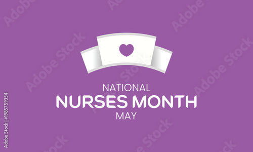 National Nurses month is observed every year from in May, to mark the contributions that nurses make to society. Vector illustration.
