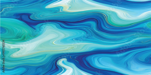 Modern blue turquoise liquid marble abstract waves luxury texture background