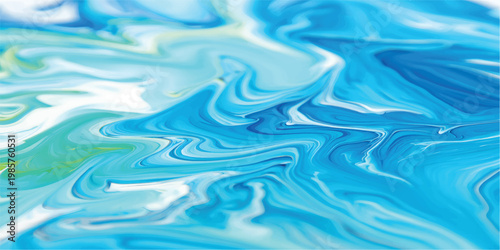 Luxury aqua blue fluid waves marble texture abstract background design