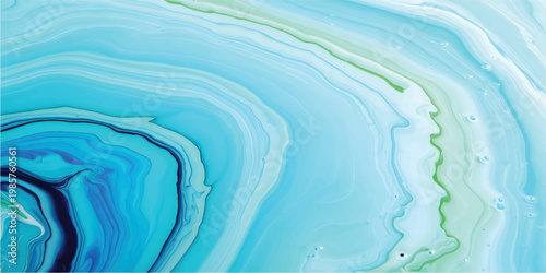 Luxury aqua blue fluid waves marble texture abstract background design