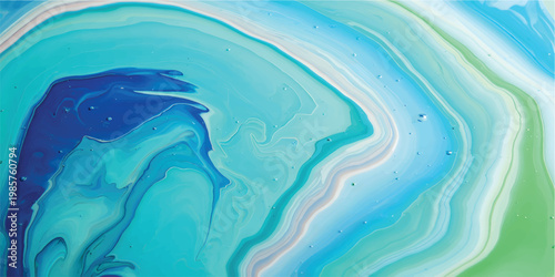 PLuxury blue turquoise fluid marble waves abstract background with soft gold accentsrint