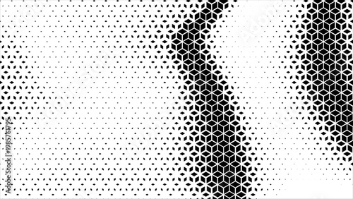 Hexagon cubic halftone Effect Business Background. Geometric tiles pattern diamond grid on white background. Seamless disappearing pattern. Hipster fashion Design. Sports T shirt Triangle pattern