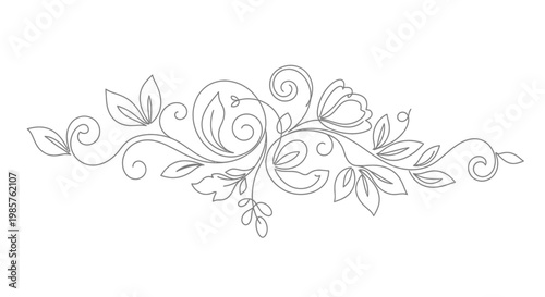 Intricate floral design with leaves.