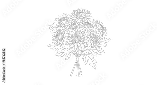 Canvas Print Bouquet of flowers tied together.