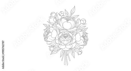 Fotografie Bouquet of flowers in heart shape.