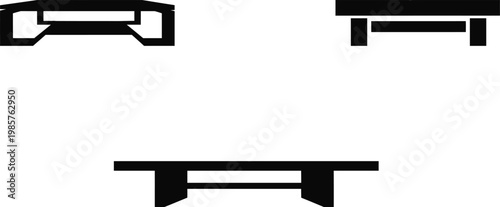 Table icon black simple style silhouette on white background