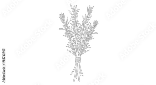 Foto Bunch of dried herbs tied together.