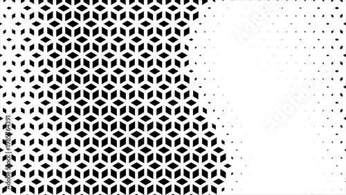 Geometric tiles pattern diamond grid on a white background. Seamless fade out hipster cubic fashion Design pattern. Hexagon halftone Effect Business Background. T shirt Triangle pattern