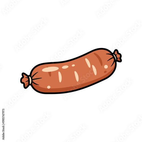 Cartoon sausage illustration isolated on white background