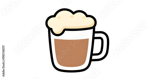 coffee, mug, hot, beverage, cartoon, drink, cup, foam, cream, chocolate, cappuccino, sweet, warm, cafe, cozy, steam, illustration