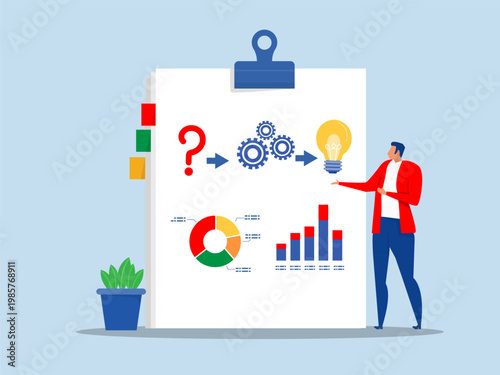 Professional businessman presenting expert talk and present company performance presentation.presenting project status,Client presentation, analysis report slides, communicate skill 
