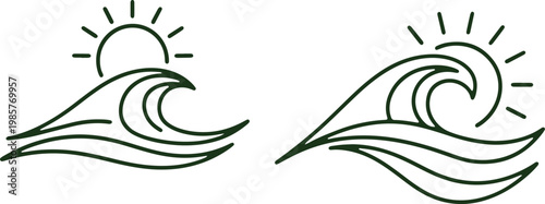 Contrast between calm and turbulent ocean waves under a bright sun