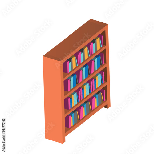isometric bookshelf