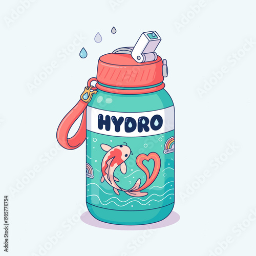 Stay Hydrated in Style: A Fun and Vibrant Water Bottle Design!