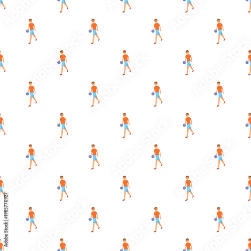 Many boys playing basketball in a repeating pattern
