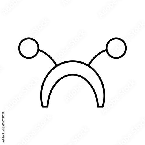 Antenna headband icon. Lifestyle and party accessory line symbol. Black and white.