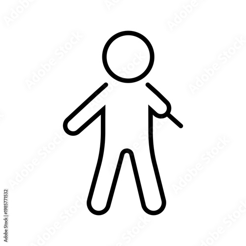 Arm prosthesis icon. Healthcare and prosthetics line symbol. Black and white.