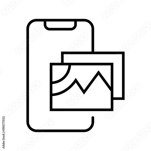 Augmented reality image icon. Technology and augmented reality line symbol. Black and white.