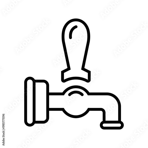 Beer tap icon. Food and draft beer line symbol. Black and white.