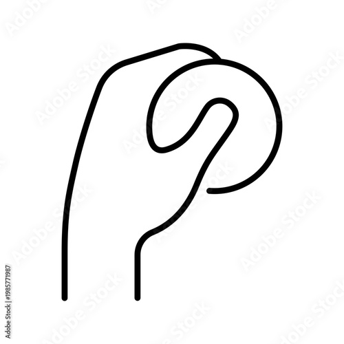 Cricket ball icon. Sports and cricket line symbol. Black and white.