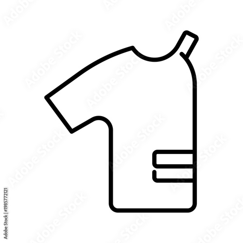 Fencing jacket icon. Sports and fencing equipment line symbol. Black and white.