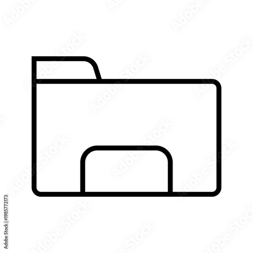 File folder icon. Business and file management line symbol. Black and white.