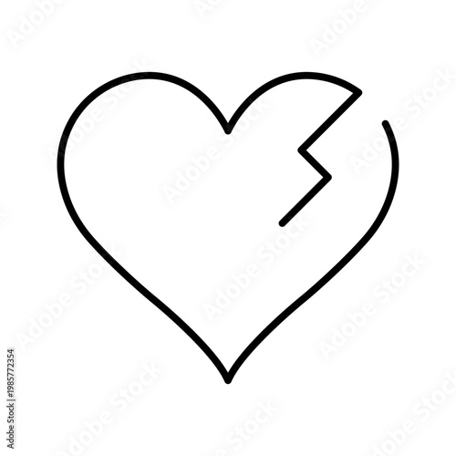 Heart attack icon. Healthcare and cardiology line symbol. Black and white.