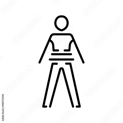 Human statue icon. Art and sculpture line symbol. Black and white.