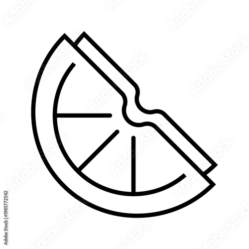 Marmalade slice icon. Food and preserves line symbol. Black and white.