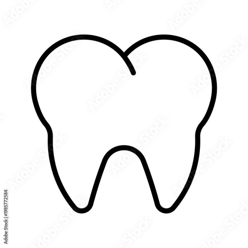 Molar tooth icon. Healthcare and dentistry line symbol. Black and white.