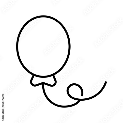 Party balloon icon. Lifestyle and party decor line symbol. Black and white.