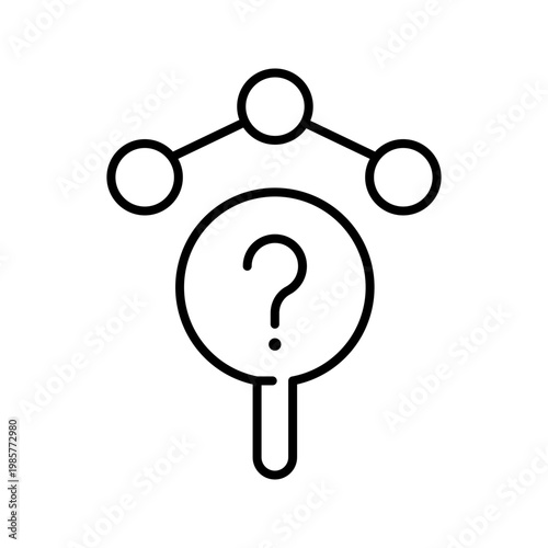 Search query icon. Business and seo line symbol. Black and white.