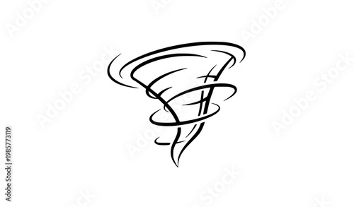 Modern tornado storm line art vector icon design on white background