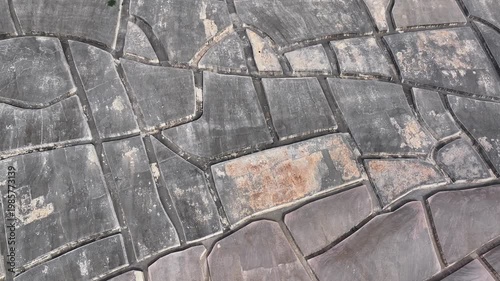 Aerial Shot of Cretto di Burri in Sicily: monumental concrete labyrinth over old Gibellina ruins in Sicily, Italy.
