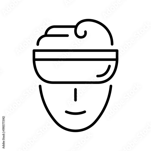 Virtual reality icon. Technology and virtual reality line symbol. Black and white.