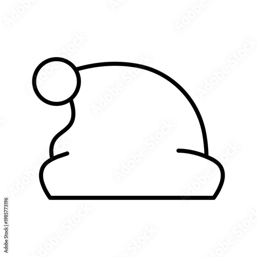 Winter hat icon. Clothing and headwear line symbol. Black and white.