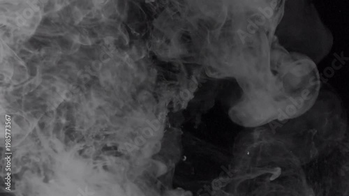 White smoke on black background